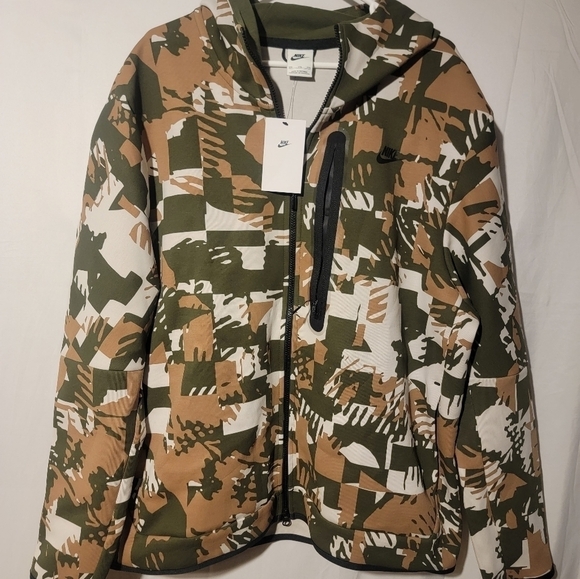 Nike Other - Nike Sportswear Tech Fleece Hoodie Men's Full Zip Sweatshirt Camo Size XXL